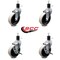 Service Caster 4 Inch Thermoplastic Wheel 1-7/8 Inch Expanding Stem Caster Set with 2 Brakes SCC-EX05S410-TPRS-178-2-SLB-2 - alternate 3